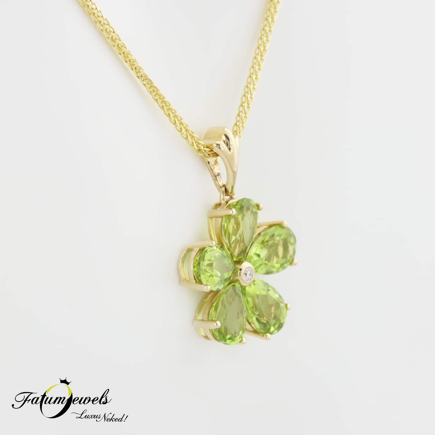 sarga-arany-gyemant-peridot-medal-lanccal-fr1614-gyemant-brilians-peridot-dragako