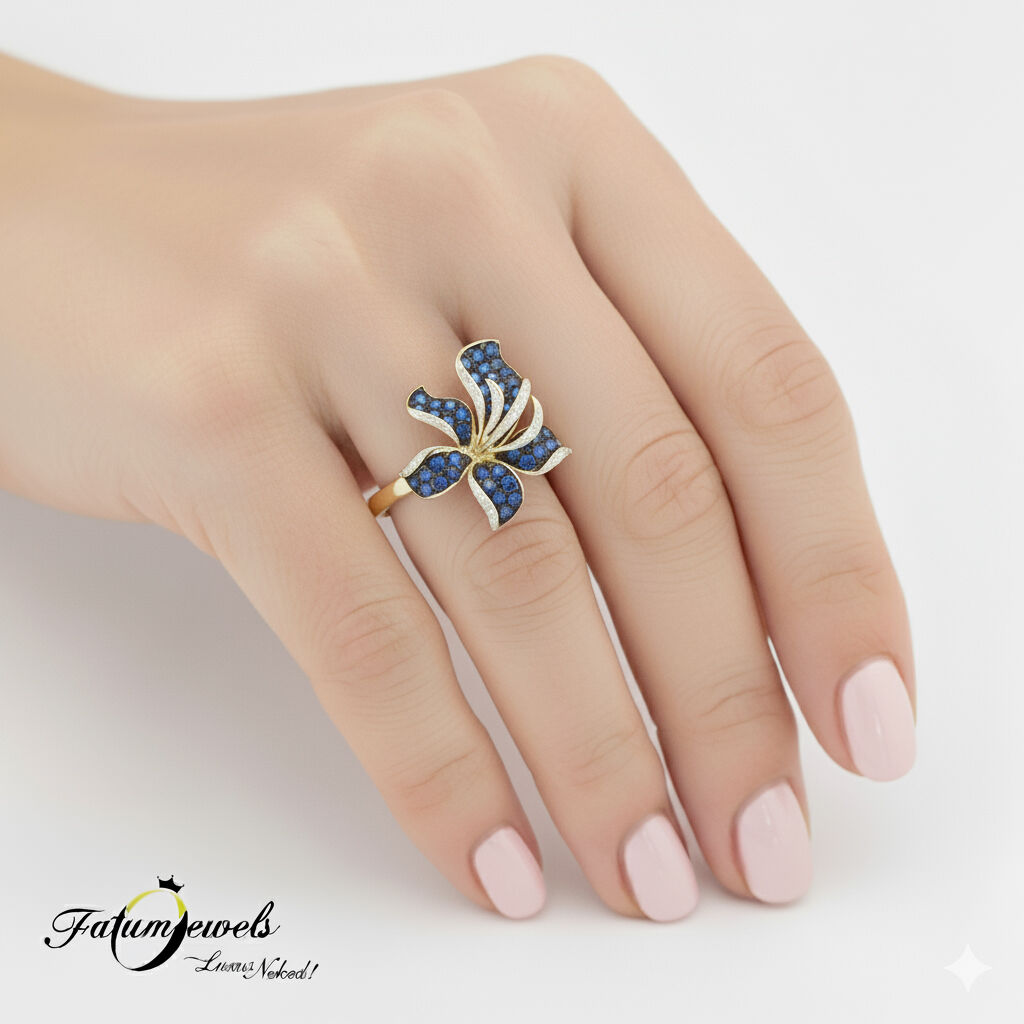 sarga-arany-virag-gyemant-zafir-gyuru-fr1882-gyemant-zafir-dragako-flower-ring